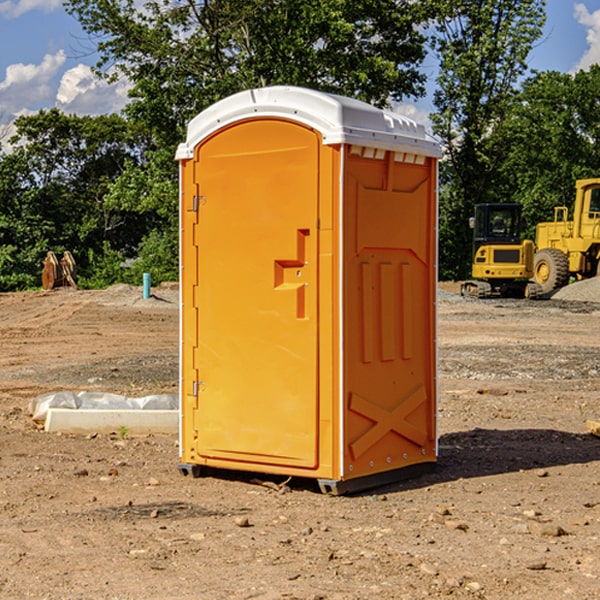 how often are the portable restrooms cleaned and serviced during a rental period in Clark Colorado